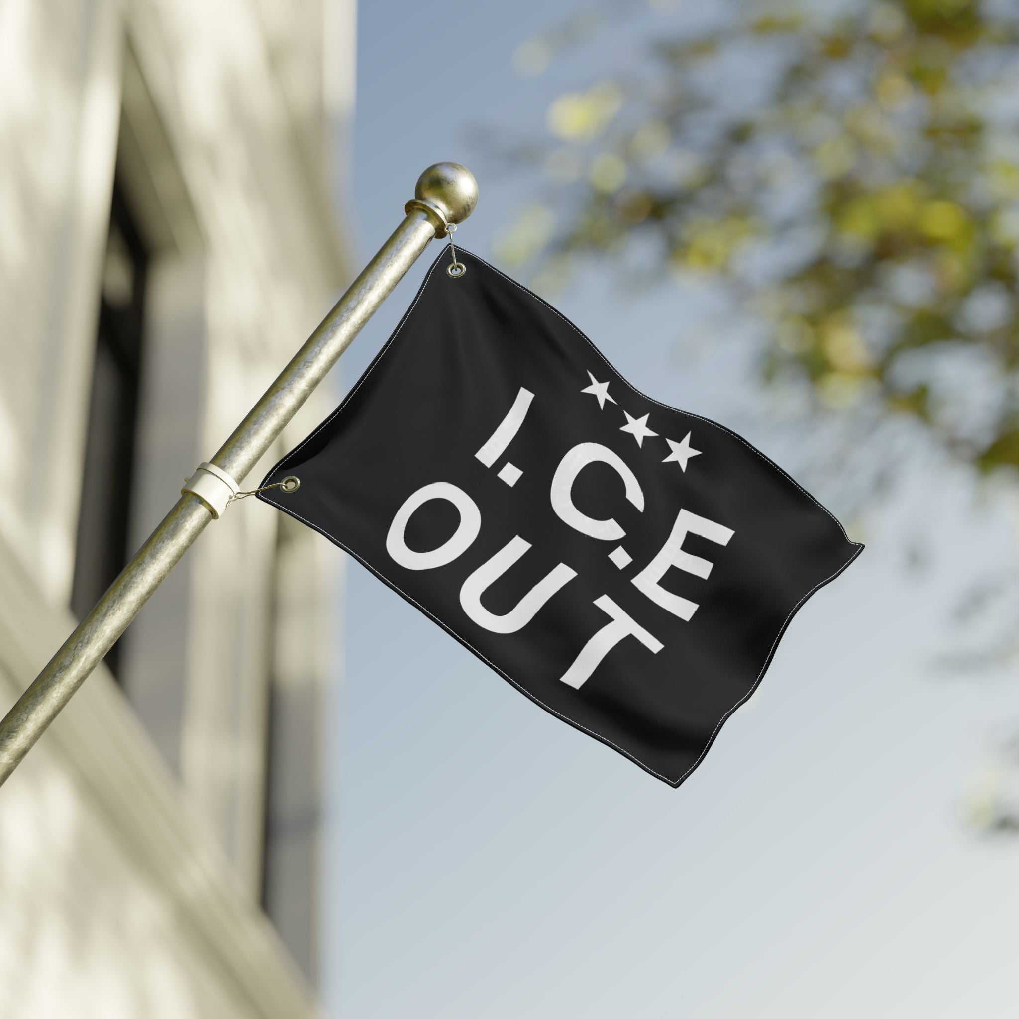 AYSM® ICE OUT PROTEST FLAG (BLK)